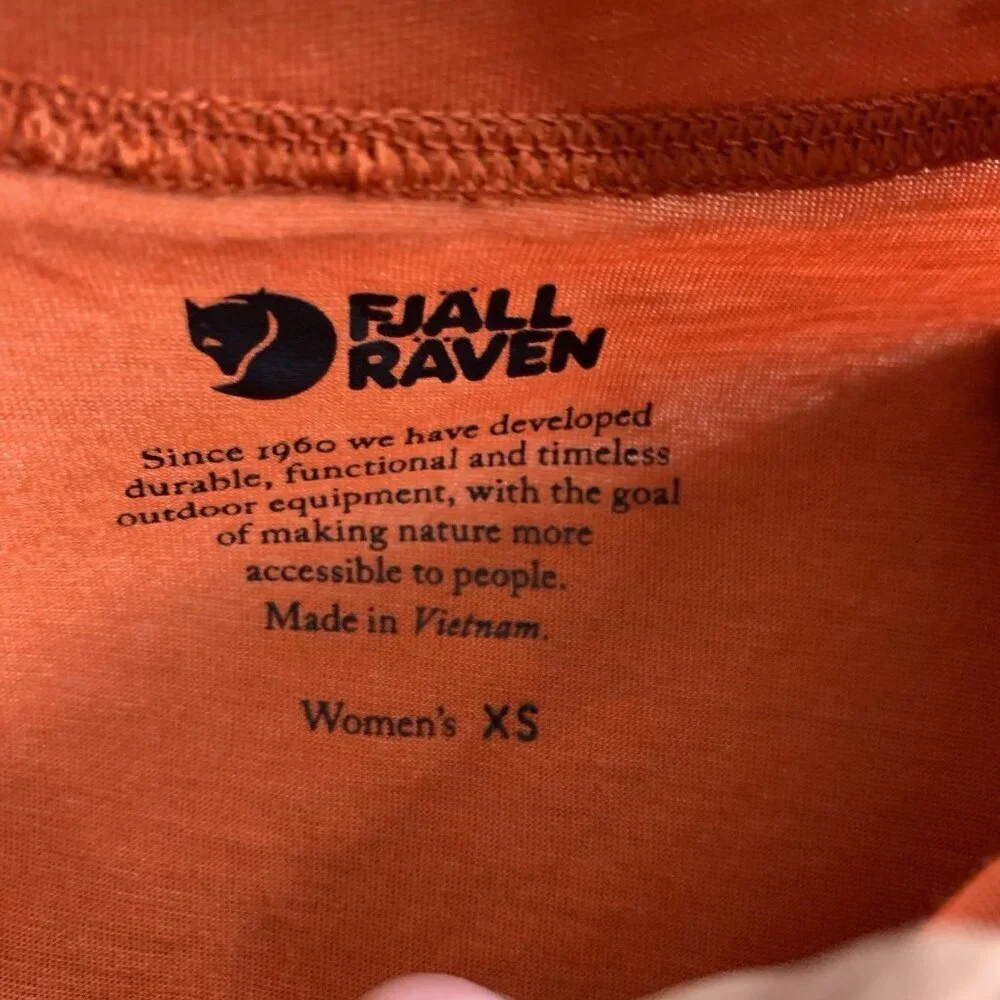 Fjallraven Shirt Womens XS High Coast Lite Basic Top Orange Long Sleeve Gorpcore - Picture 6 of 9